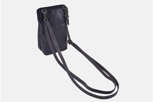 Dámska kožená crossbody kabelka modrá