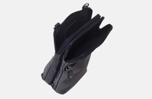 Dámska kožená crossbody kabelka modrá