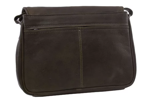 Dámska kožená crossbody kabelka olivová 220108