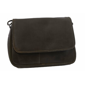 Dámska kožená crossbody kabelka olivová 220108