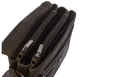 Dámska kožená crossbody kabelka olivová 220108