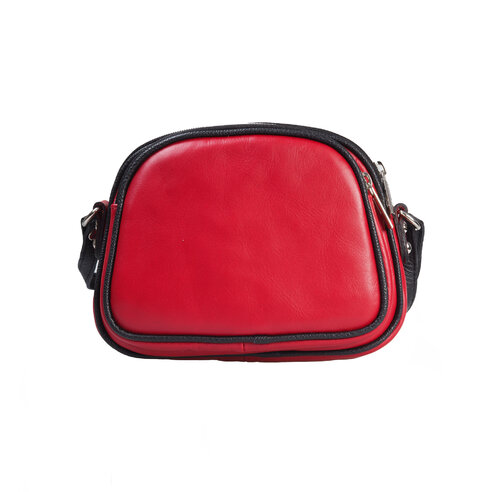 Dámska kožená kabelka crossbody červená