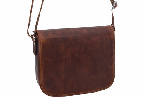 Dámska kožená kabelka crossbody hnedá