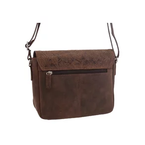 Dámska kožená kabelka crossbody hnedá