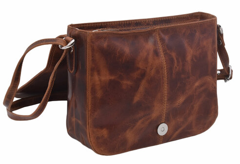 Dámska kožená kabelka crossbody hnedá