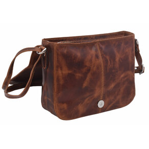 Dámska kožená kabelka crossbody hnedá