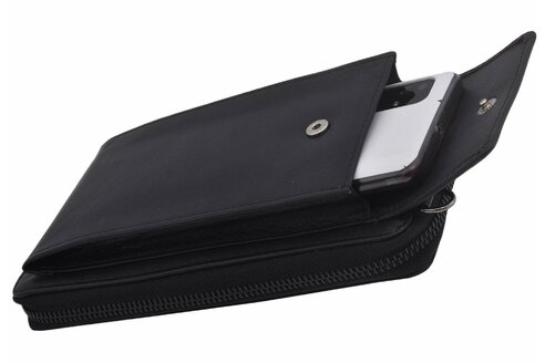 Dámska kožená peňaženka/kabelka čierna