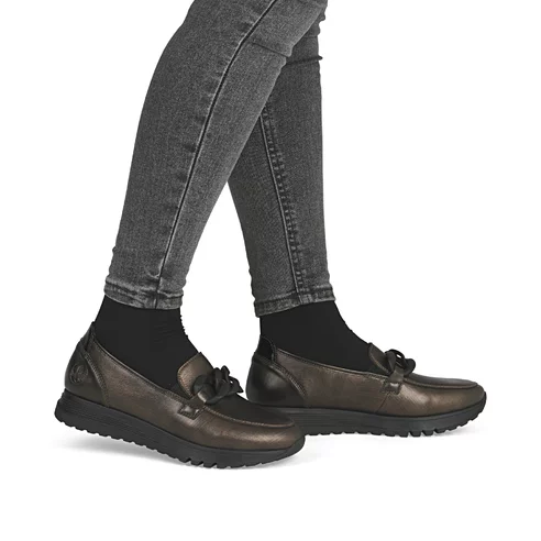 Dámske mokasíny Rieker 49051-25 bronzová