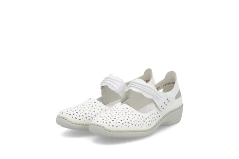 Dámske poltopánky Rieker 41399-80 biele