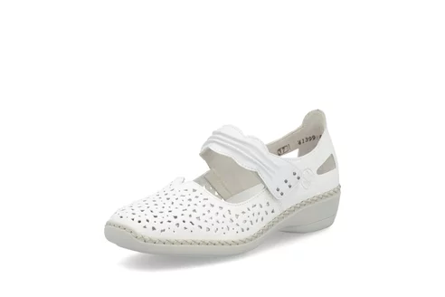 Dámske poltopánky Rieker 41399-80 biele