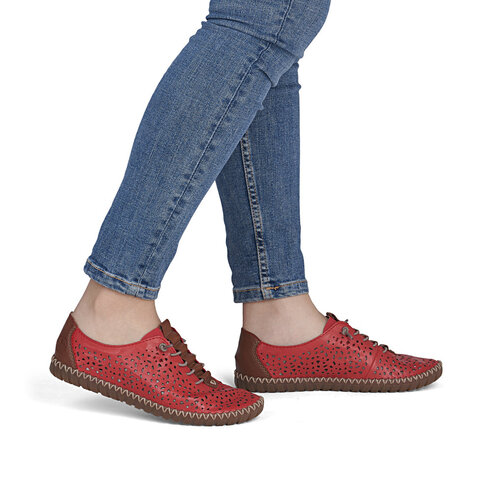 Dámske poltopánky Rieker M2856-33 červená