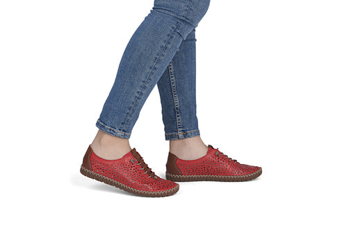 Dámske poltopánky Rieker M2856-33 červená