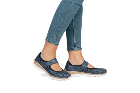 Dámske poltopánky Rieker N4299-14 modré