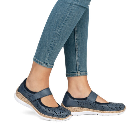 Dámske poltopánky Rieker N4299-14 modré