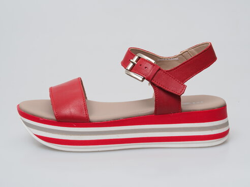 Dámske sandále na platforme červená