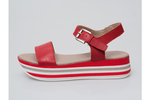 Dámske sandále na platforme červená