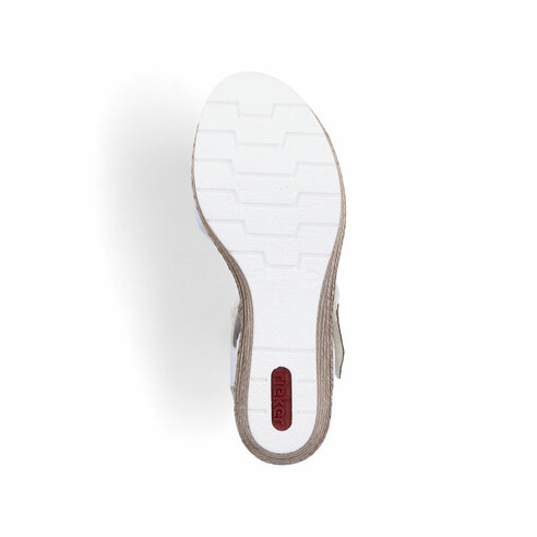Dámske sandále na platforme Rieker 61953-80 biele