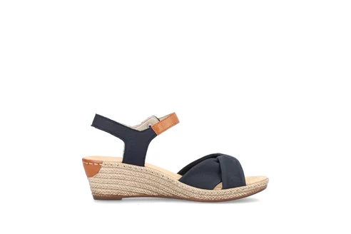 Dámske sandále na platforme Rieker 62490-14 modré