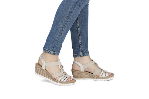 Dámske sandále Rieker 619B2-60 béžová