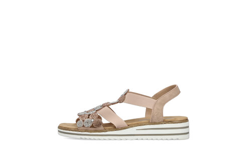 Dámske sandále Rieker V0613-90 ružová