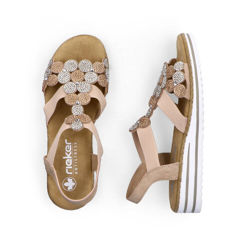 Dámske sandále Rieker V0613-90 ružová