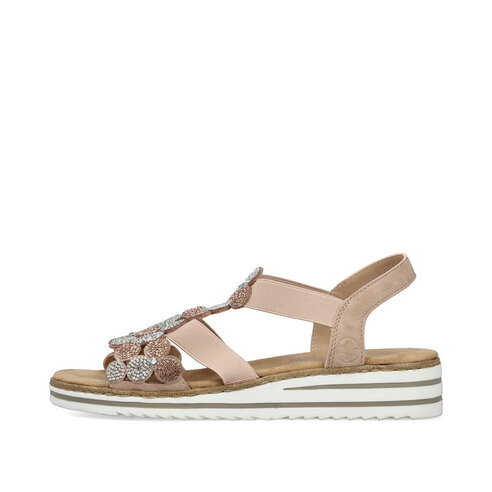 Dámske sandále Rieker V0613-90 ružová