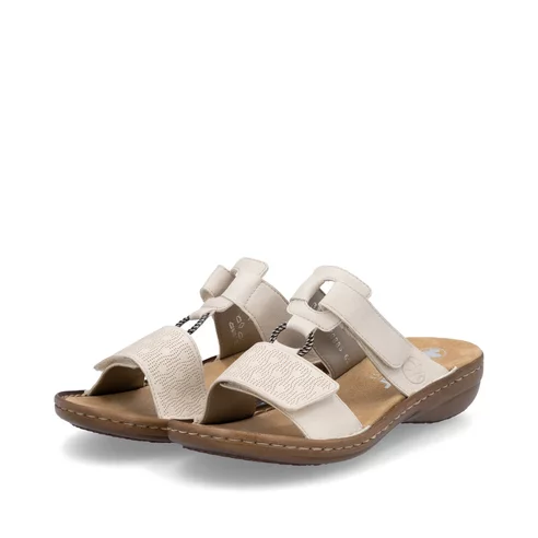 Dámske šľapky Rieker 60885-62 biela káva