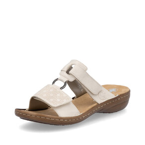Dámske šľapky Rieker 60885-62 biela káva