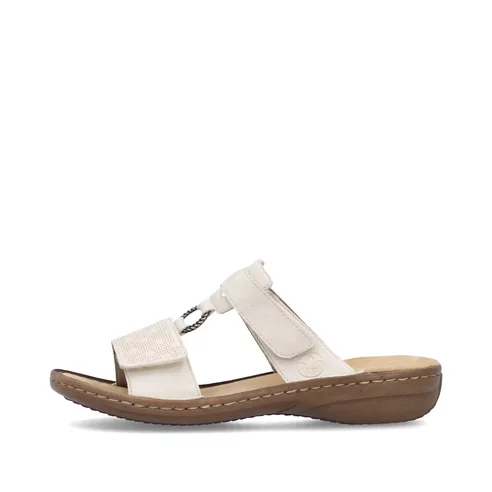 Dámske šľapky Rieker 60885-62 biela káva