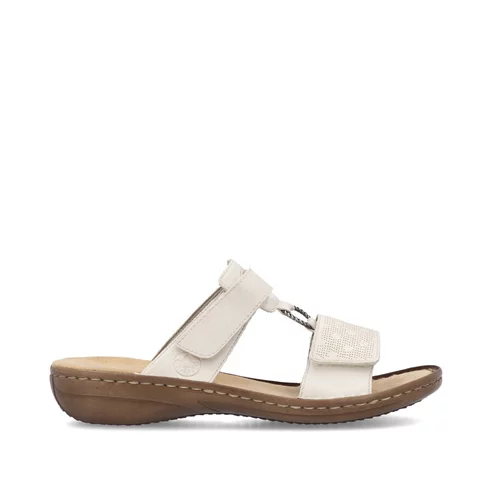 Dámske šľapky Rieker 60885-62 biela káva