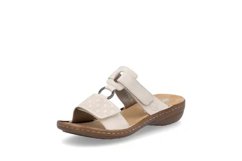 Dámske šľapky Rieker 60885-62 biela káva