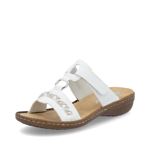 Dámske šľapky Rieker 60885-62 biela káva