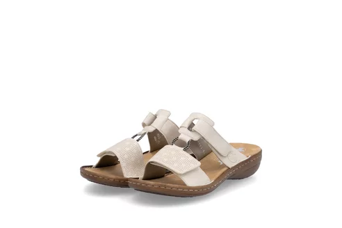 Dámske šľapky Rieker 60885-62 biela káva