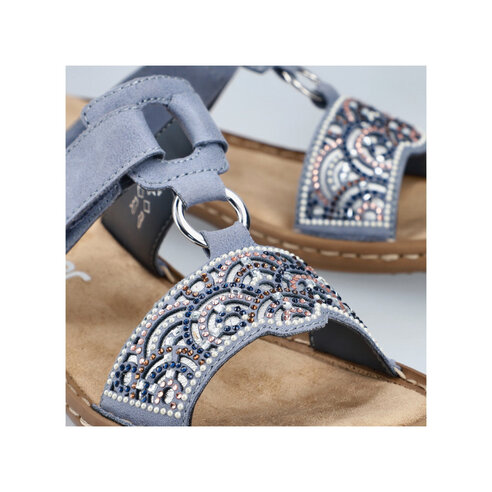 Dámske šľapky Rieker 608K2-12 modrá