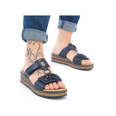 Dámske šľapky Rieker 62936-14 modrá