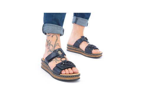 Dámske šľapky Rieker 62936-14 modrá