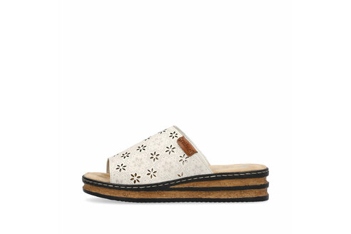 Dámske šľapky Rieker 62955-60 biela káva