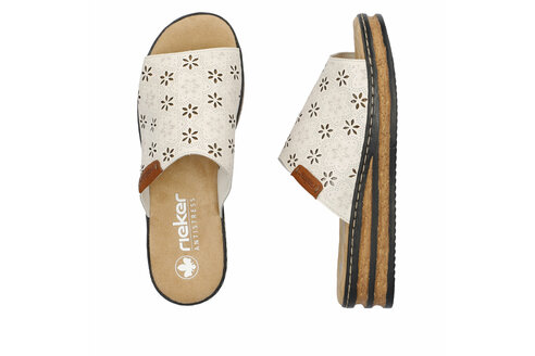 Dámske šľapky Rieker 62955-60 biela káva