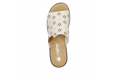 Dámske šľapky Rieker 62955-60 biela káva