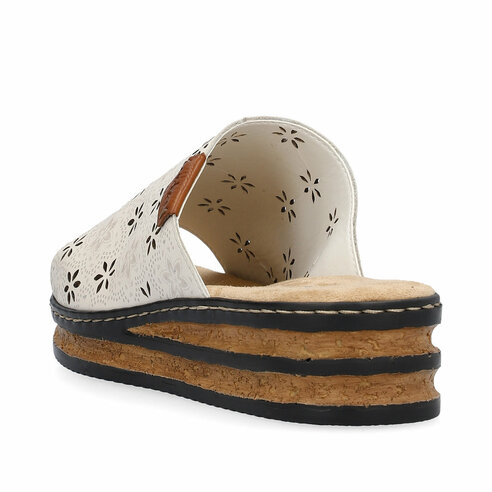 Dámske šľapky Rieker 62955-60 biela káva