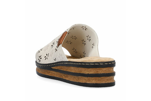 Dámske šľapky Rieker 62955-60 biela káva