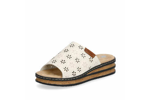 Dámske šľapky Rieker 62955-60 biela káva