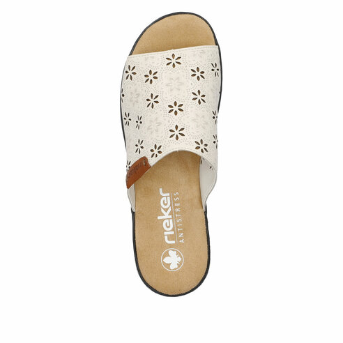 Dámske šľapky Rieker 62955-60 biela káva