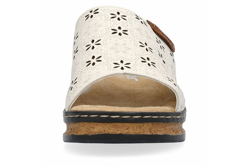 Dámske šľapky Rieker 62955-60 biela káva