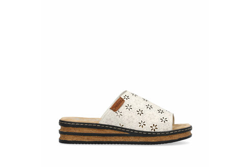 Dámske šľapky Rieker 62955-60 biela káva