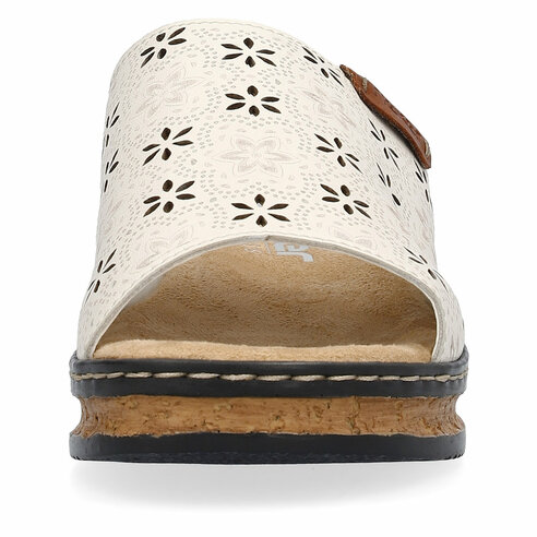 Dámske šľapky Rieker 62955-60 biela káva