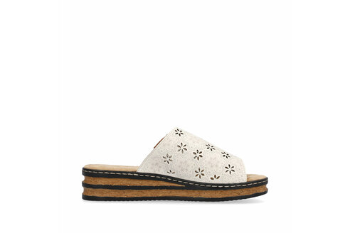 Dámske šľapky Rieker 62955-60 biela káva