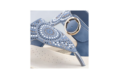 Dámske šľapky Rieker V1465-14 modrá