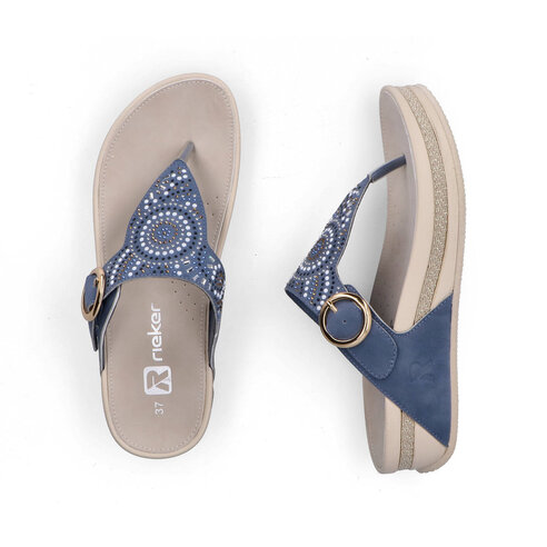 Dámske šľapky Rieker V1465-14 modrá