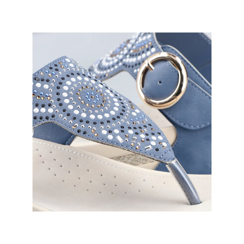 Dámske šľapky Rieker V1465-14 modrá